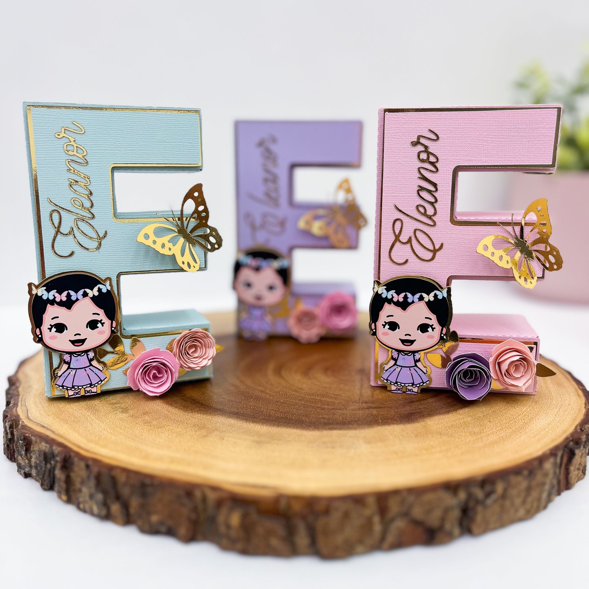 Flowers & Butterfly -3D Letter