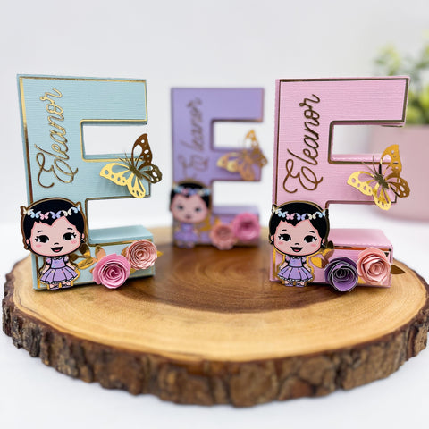 Flowers & Butterfly -3D Letter