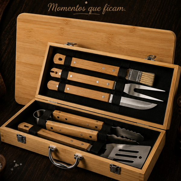Personalized BBQ Gift for Dad – Premium Grill Tool Set with Bamboo Board | Father’s Day Gift