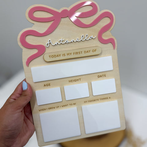 First Day of School Sign – Personalized Name Board